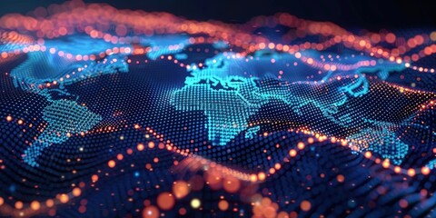 Poster - digital world map