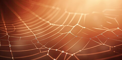 spiderweb background with sun light and spider web in the middle