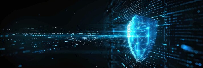 Poster - cybersecurity shield in digital landscape
