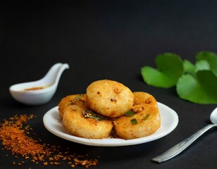 Canvas Print - Fried Idli and chutney