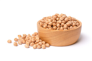 chickpeas in a bowl isolated