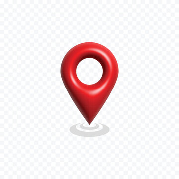 location icon mark. Realistic 3d red Locate pin gps map design png transparent background. Vector illustration