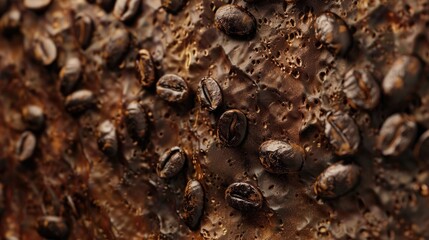 Wall Mural - Background of textured coffee beans