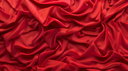 Poster - Red silk, Luxury red satin smooth fabric background for celebration, ceremony, event invitation card or advertising poster

