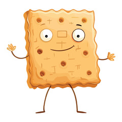  vector Biscuit cartoon character with arms and legs on white background