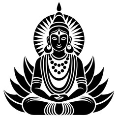 Wall Mural - buddha statue silhouette