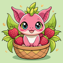 Wall Mural - strawberry in a basket