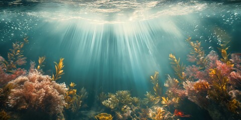 under water sun light by generative ai