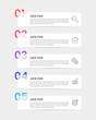 © Inactive - 5 infographics labels process to success. Business presentation, report, data. Vector illustration.