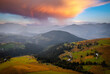 © Leonid Tit - Fantastic rustic scene with green rolling hills from a bird's eye view. Carpathian mountains, Ukraine.