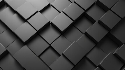 Aufkleber - A black and white image of a pattern of squares. The squares are all different sizes and are arranged in a way that creates a sense of depth and texture. The image has a modern