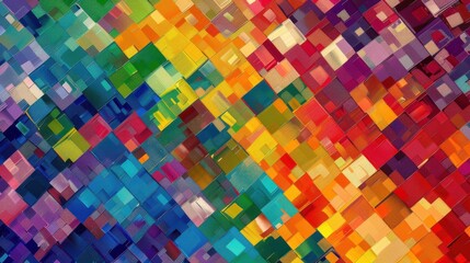 Poster - A colorful painting with many different colors and shapes