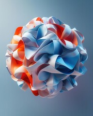 Poster - Paper ball design with soft gradients and a futuristic twist, perfect for futuristic tech-centric vertical posts.