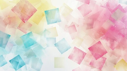Aufkleber - A colorful background with squares of different colors. The background is a mix of blue, pink, and yellow. The image has a playful and vibrant mood, with the colors