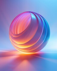 Poster - Paper ball design with neon gradients and a futuristic twist, perfect for modern digital graphics.