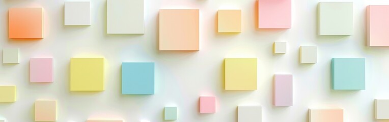 Aufkleber - A colorful background of squares with a white background. The squares are of different colors and sizes. The image has a playful and vibrant mood