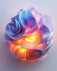 Poster - Paper ball design with neon gradients and a futuristic twist, perfect for modern tech-oriented content.