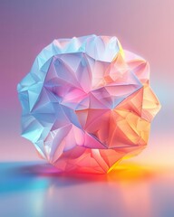 Poster - Paper ball design with neon gradients and a futuristic twist, ideal for tech-centric vertical posts.