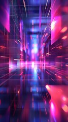 Poster - Hi-tech and modern vertical video background with gradient hues and futuristic elements, ideal for social media marketing.