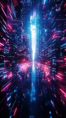 Poster - Hi-tech and futuristic vertical video background with gradient hues, ideal for contemporary social media visuals.