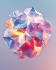 Poster - The futuristic paper ball design features subtle gradients and hi-tech elements, perfect for modern technology backgrounds.