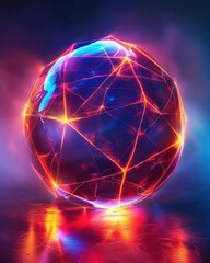 Poster - Futuristic paper ball design with subtle gradients and hi-tech elements, perfect for modern tech backgrounds with a touch of innovation.