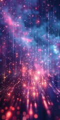Poster - Create stunning vertical posts with a futuristic and digital background featuring vibrant neon gradient colors, perfect for technology enthusiasts.