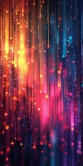 Fototapete - A futuristic and digital background with neon gradient colors, perfect for vertical posts that focus on technology.