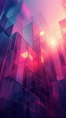 Poster - Futurism-inspired vertical video background with soft gradients and hi-tech elements, perfect for showcasing technological progress.