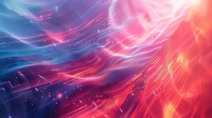 Poster - Futurism-inspired background with hi-tech elements and gradient colors, perfect for showcasing technological progress and innovation.