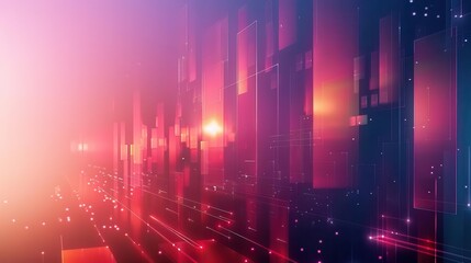 Poster - Cutting-edge futuristic background with hi-tech designs and gradient hues, ideal for showcasing technological innovations and advancements.