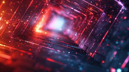 Poster - Cutting-edge futuristic background with hi-tech designs and gradient hues, ideal for showcasing technological innovation and progress.
