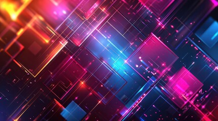 Poster - Cutting-edge futuristic background with hi-tech designs and gradient hues, ideal for showcasing technological innovations and advancements.
