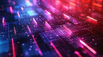 Poster - Cutting-edge futuristic background with hi-tech designs and gradient hues, ideal for showcasing technological advancements.