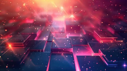 Poster - Cutting-edge futuristic background with hi-tech designs and gradient hues, ideal for promoting technological innovation.