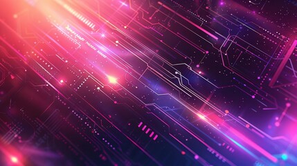 Poster - Cutting-edge futuristic background with hi-tech designs and gradient hues, perfect for tech advancement promotions.