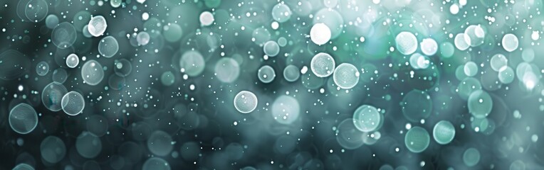 Fototapete - A blue background with many small circles. The circles are of different sizes and are scattered all over the background. The image has a dreamy and ethereal quality to it