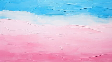 Wall Mural - Closeup of abstract rough colorful pink blue art painting texture background wallpaper illustration, with oil or acrylic brushstroke waves, pallet knife paint on canvas, Generative AI