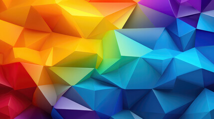 Wall Mural - abstract colorful rainbow colors texture with geometric triangular 3d triangles pattern wall backgro