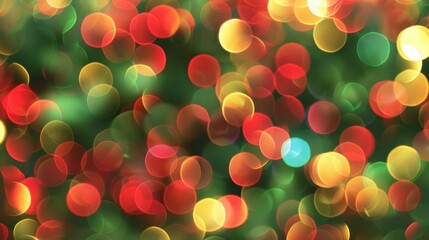 Poster - a colorful christmas tree with many small, bright, and colorful circles. the image conveys a festive