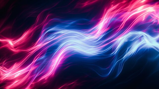 Abstract background with neon waves, abstract light background