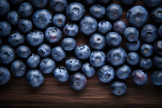 Top view of fresh blueberries