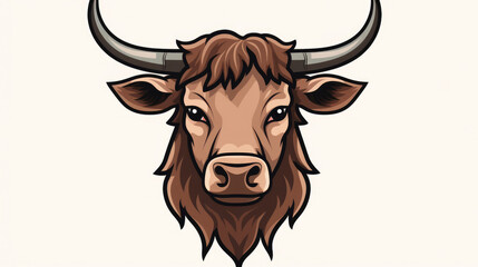 Funny wildlife animal portrait smbol for logo vector illustration - Black silhouette of scottish highland cattle, isolated on white background  Stock Vector | Adobe Stock, Generative AI