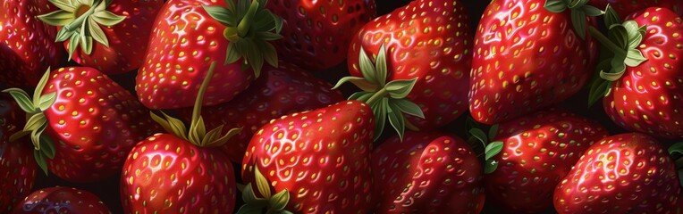 Wall Mural - Close-Up of Fresh Red Strawberries