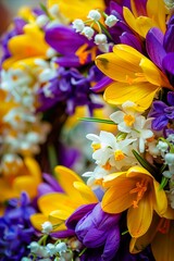 Wall Mural - A close up of a bunch of flowers.