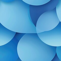 Poster - A digital artwork featuring a repeating pattern of overlapping blue circles in various shades. The abstract design creates a sense of depth and movement, highlighting the interplay of light and shadow