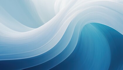 Abstract blue and white background with smooth satin or silk wavy folds