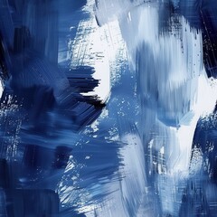 Aufkleber - This is a digital image of an abstract painting in shades of blue and white. The image features bold brushstrokes that create a dynamic and textured visual effect. The painting is characterized by its