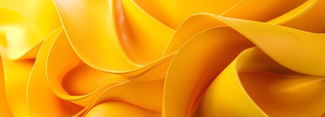Wall Mural - 2. Design an eye-catching 3D illustration showcasing twisted yellow shapes rendered in a dynamic and abstract style, set against a transparent background to emphasize their sculptural beauty. Crafted