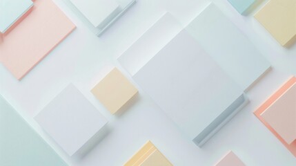 Poster - A colorful array of white and pink squares and rectangles. The squares and rectangles are of different sizes and colors, creating a visually interesting pattern. Concept of creativity and playfulness